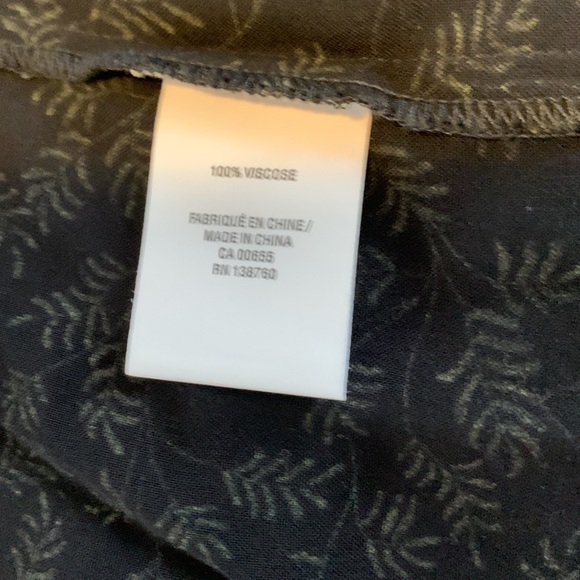 Kimono jacket, Green leaf print on black, Size L. - Picture 3 of 6